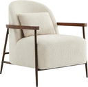 Mid-Century Modern Sherpa Armchair with Metal Frame
