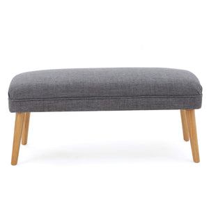 Mid Century Modern Fabric Ottoman – Light Grey