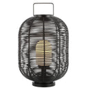 Woven Oval LED Lantern Table Lamp – Black