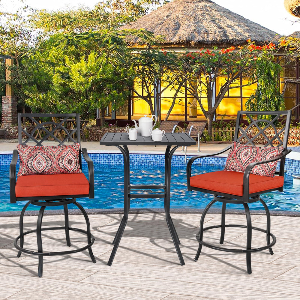 Outdoor Bar Height Bistro Table with Umbrella Hole