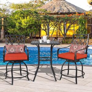 Outdoor Bar Height Bistro Table with Umbrella Hole
