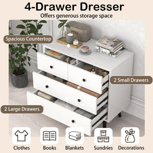 4-Drawer Chest Storage Cabinet with Anti-Tipping Device