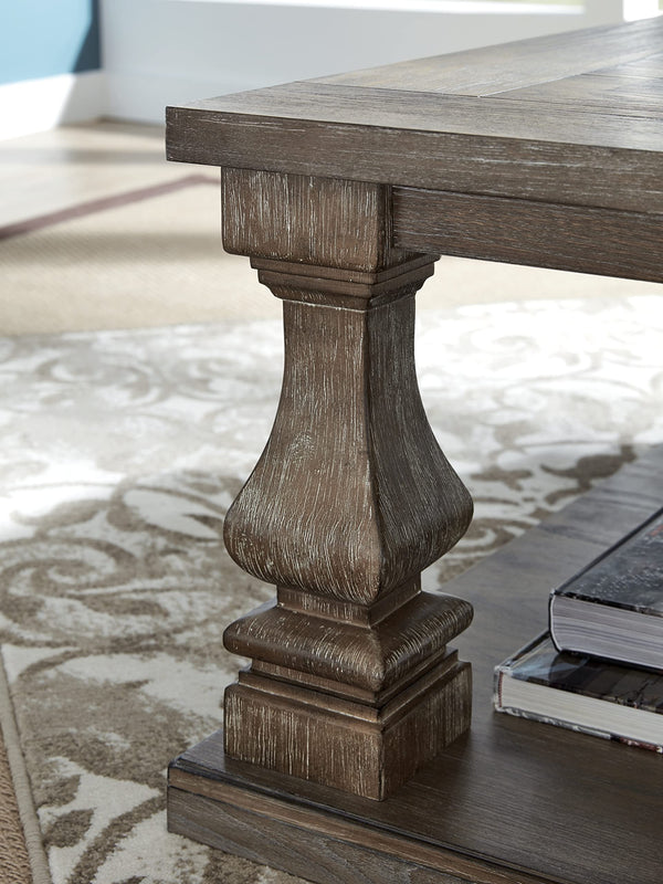Farmhouse Coffee Table – Weathered Gray Finish