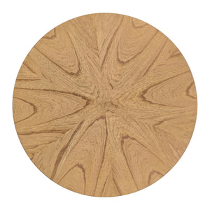 Round Wood End Table with Lower Shelf