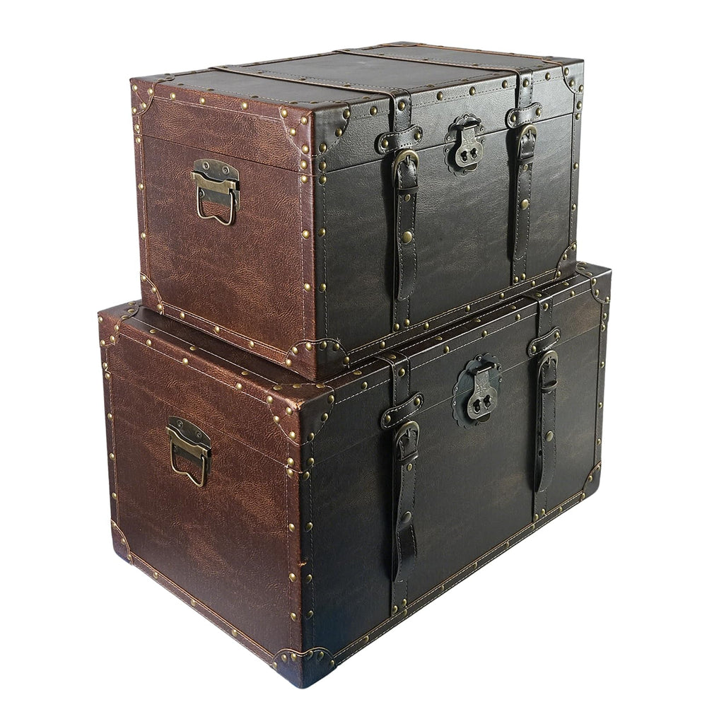 Decorative Wooden Storage Chest Set of 2