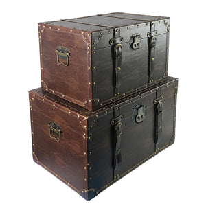 Decorative Wooden Storage Chest Set of 2