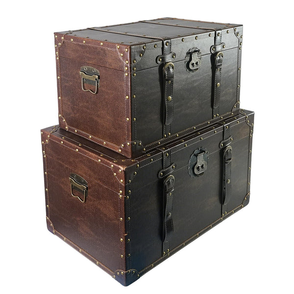 Decorative Wooden Storage Chest Set of 2