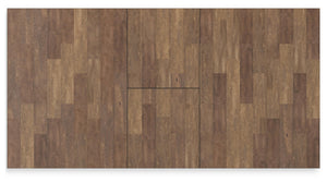 Farmhouse Dining Extension Table – Dark Brown & Black