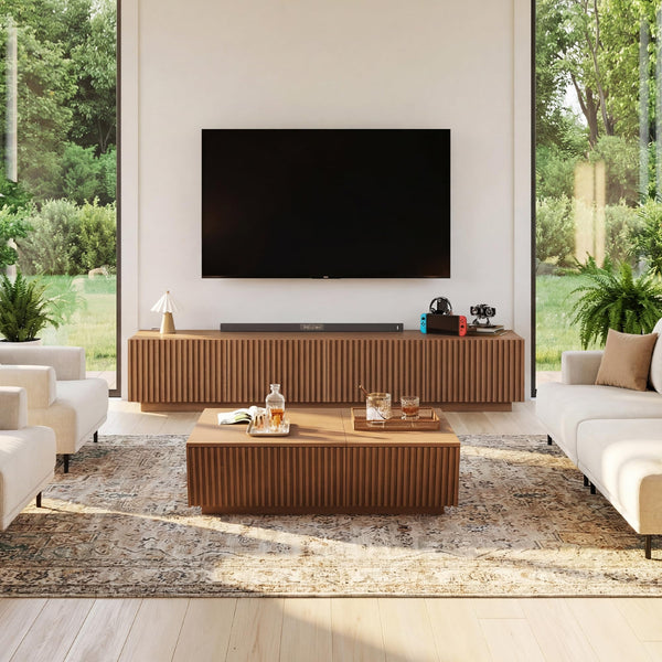 86.61" Mid-Century Modern TV Stand for TVs up to 85"