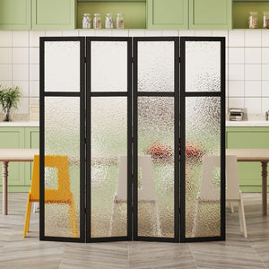 4-Panel Frosted Acrylic Room Divider