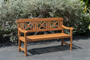 2-Piece Eucalyptus Outdoor Patio Bench