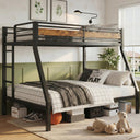 Twin Over Full Metal Bunk Bed with Guardrails