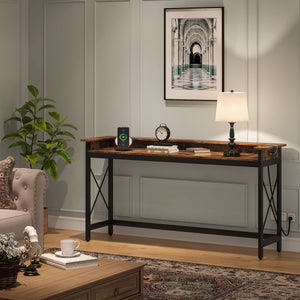 Sofa Console Table with Outlets & USB Ports – 70.9" Extra Long
