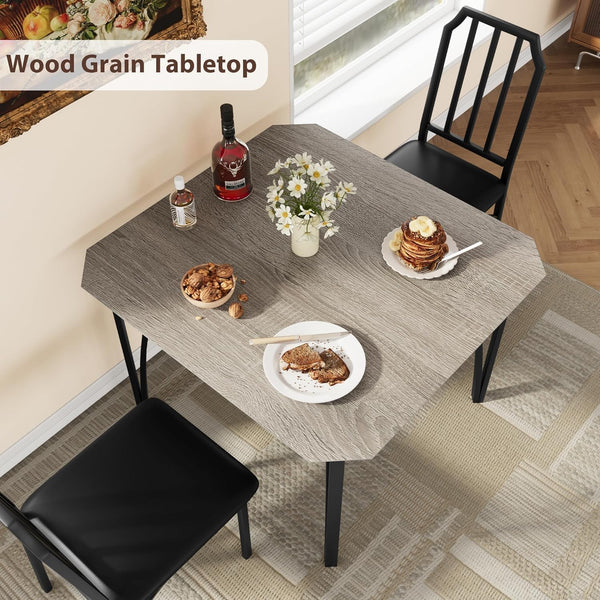 2-Person Dining Table Set with Upholstered Chairs