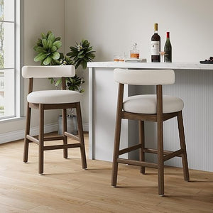 Boucle Counter Height Bar Stools, Set of 2
