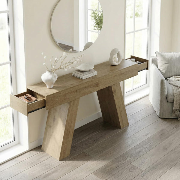 63-Inch Console Table with Storage Drawers