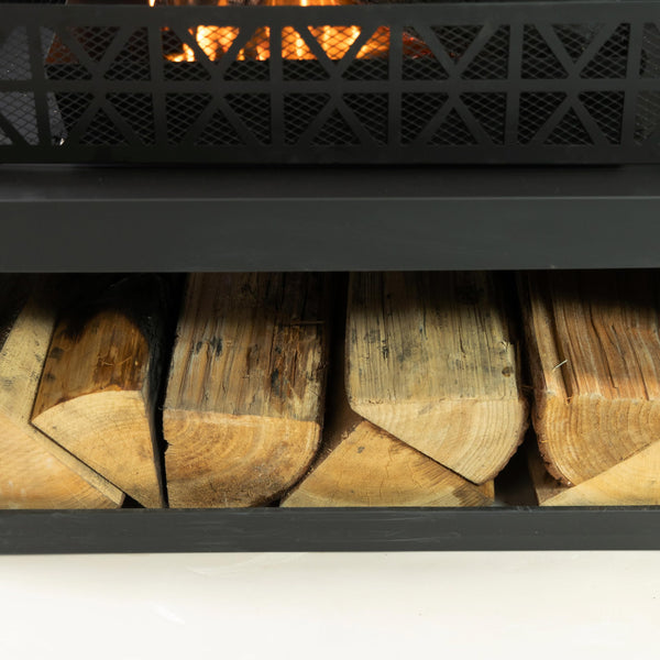 36" Rectangular Steel Outdoor Wood Burning Fireplace