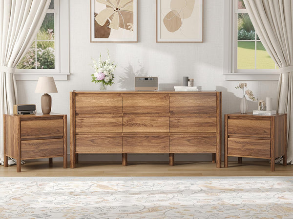 3-Piece Bedroom Dresser Set with Nightstands