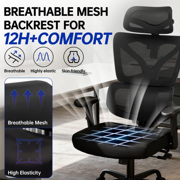 Ergonomic High-Back Mesh Office Chair with Lumbar Support