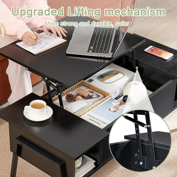 Lift Top Coffee Table with Hidden Storage
