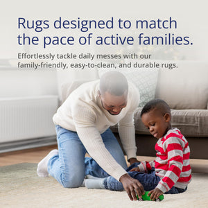 Green Ombre Beige Washable Area Rug