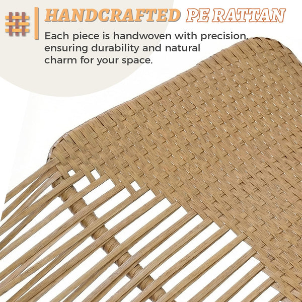 Outdoor Wicker Ottoman Set of 2