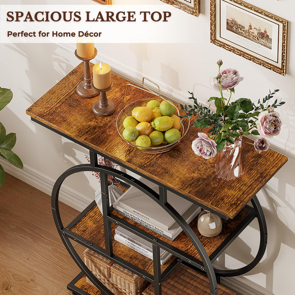 Narrow Console Table with Storage Shelves, 31.5"