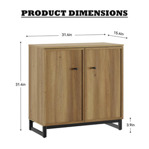 Modern Farmhouse Sideboard Cabinet with Metal Frame Base