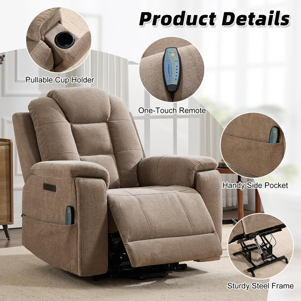 Power Lift Recliner Chair with Massage & Heat
