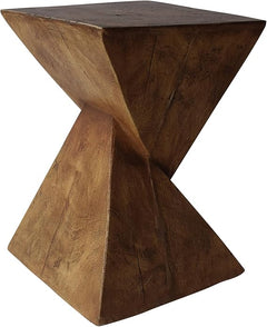 Concrete Accent Side Table – Twisted Hourglass Design