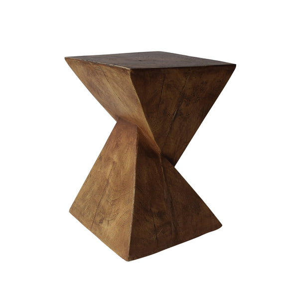 Concrete Accent Side Table – Twisted Hourglass Design