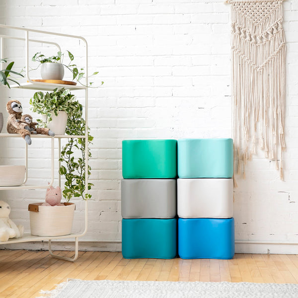 Toddler Modular Foam Stool Set – 6-Piece Flexible Seating