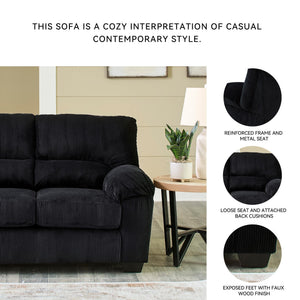 Contemporary Corduroy Sofa – 3-Seat Living Room Couch