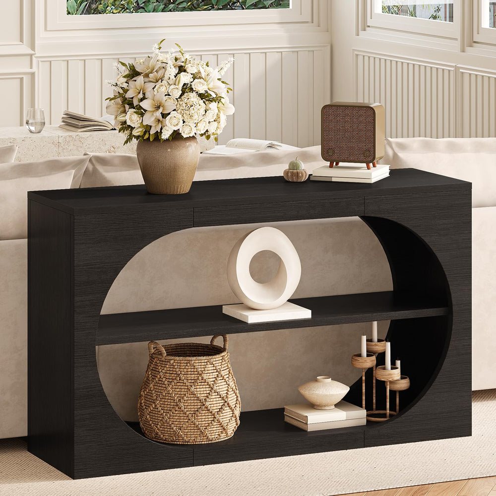 3-Tier Console Table with Storage Shelves