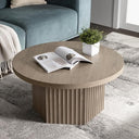 Round Fluted Coffee Table with Storage