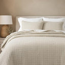 Stonewashed Cotton Waffle Quilt Set with Pillow Shams