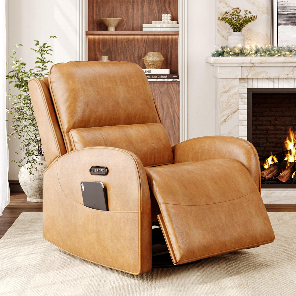 Power Recliner Chair with Headrest, Lumbar Support & Charging Ports