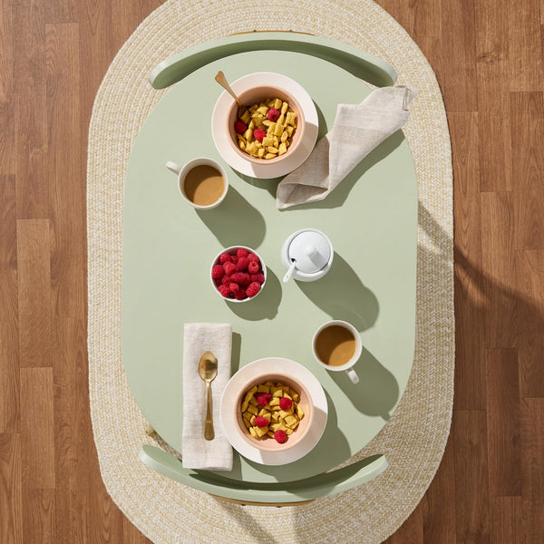 3-Piece Oval Dining Table Set with 2 Chairs, Metal Frame & Curved Backrests