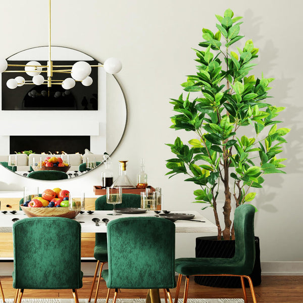 Artificial Rubber Tree 7.2ft Indoor Outdoor Plant