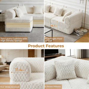 108" Modular Sectional Sofa Futon Convertible Sleeper