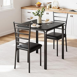 5-Piece Dining Table and Chair Set with Cushioned Chairs