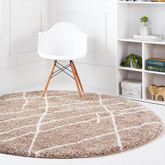 6 Ft Round Shag Area Rug – Soft Touch Polypropylene