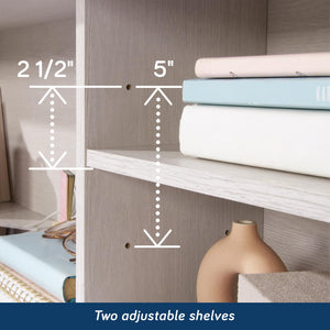 Full/Queen Bookcase Headboard with Adjustable Shelves – Glacier Oak
