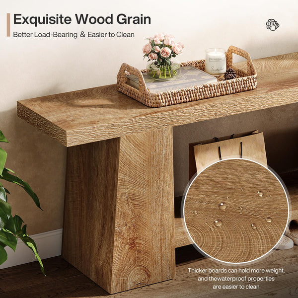 59-Inch Extra Long Entryway Bench with Storage Shelves