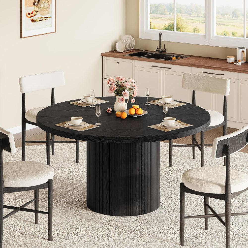 47" Round Dining Table with Fluted Base