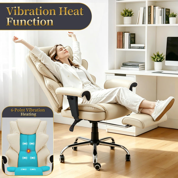 Heated Massage Executive Office Chair with Footrest