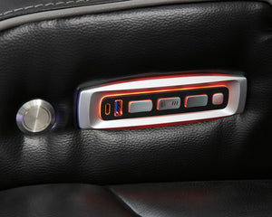 Power Reclining Sofa with Adjustable Headrest & LED Lighting