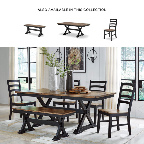 Farmhouse 48" Dining Bench – Dark Brown & Black