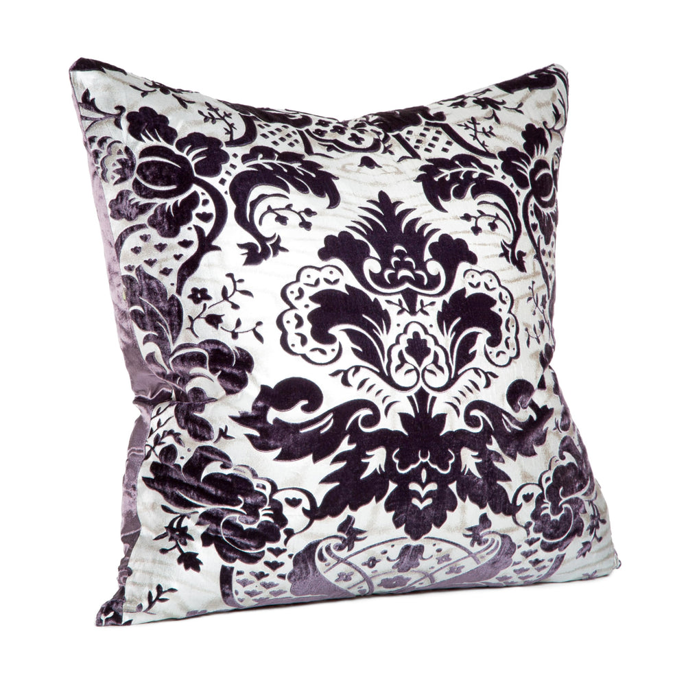 Metallic Embossed Velvet Throw Pillows with Inserts, 24x24, Set of 2