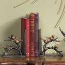 Cast Iron Gilded Bird Bookends – Set of 2
